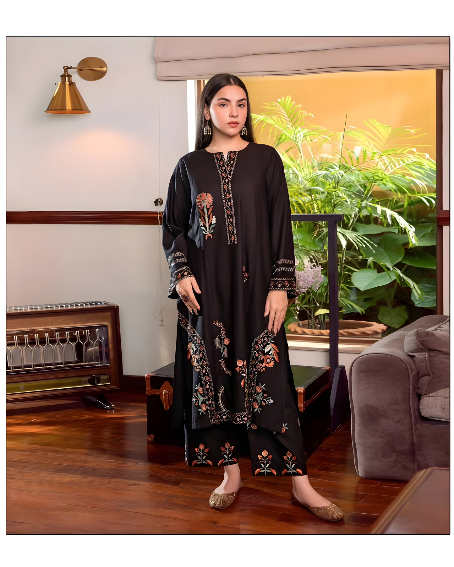 Luxury Embroidered Lawn 2PC Suit - Front, Neck & Sleeves Embroidery