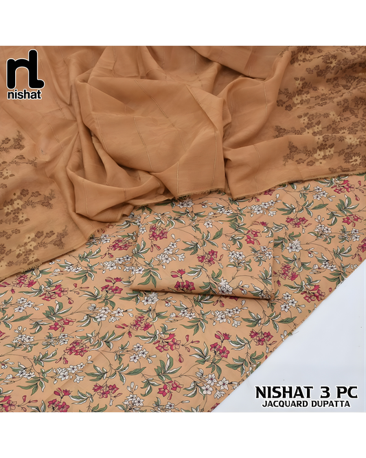 Nishat Digital Printed Lawn Shirt & Trouser With Jacquard Barosha Shawl